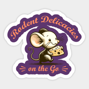 Cute rat with chees Sticker